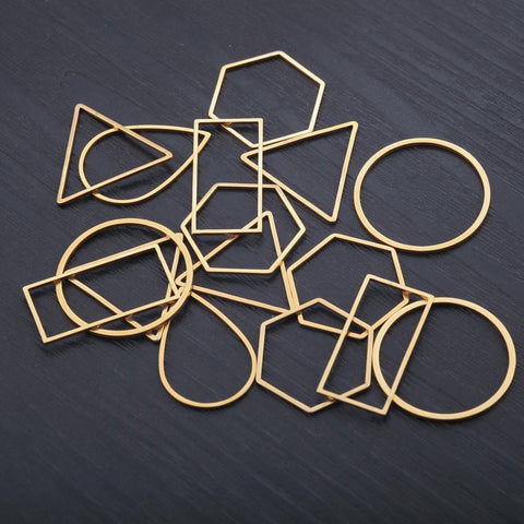 Teardrop Earrings Connectors Rectangle Circle Ring Charms Diy -JW01644-Veeddydropshipping