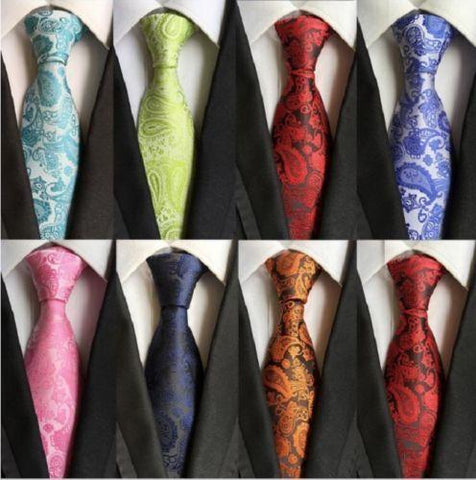 Necktie Wedding Floral Paisley JACQUARD-MF00820-Veeddydropshipping