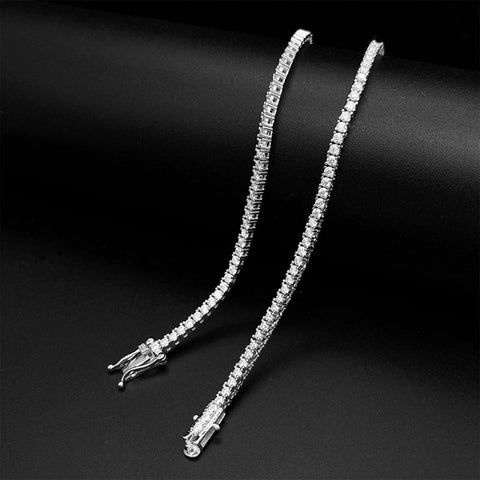 925 Silver Moissanite Chain tennis Necklace  Diamond Link Necklaces-JW00083-Veeddydropshipping