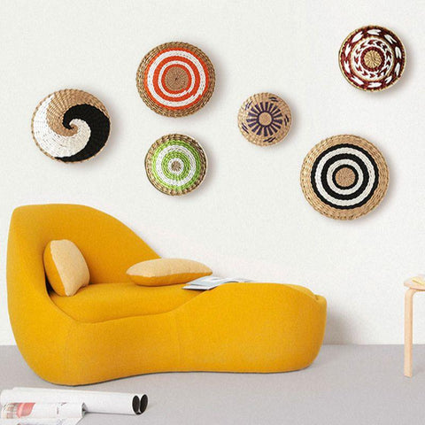 Straw Round Wall Decoration Pendants Creative-HA00211-Veeddydropshipping