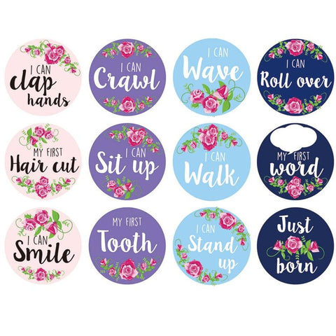 12PCS Month Stickers Baby Photography Milestone Paper Made Cards Newborn-TB00791-Veeddydropshipping