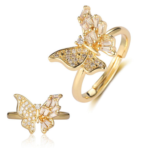 Copper Cubic Zirconia Butterfly Jewelry Wholesale Women Fashion Ring-JW01403-Veeddydropshipping