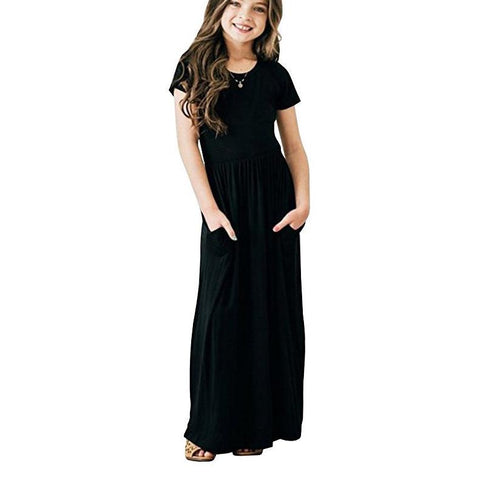 Kids Dresses For Girls Long Dress Bohemian Children Party Beachwear-TB00876-Veeddydropshipping