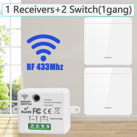 1/2/3 Gang Wireless Wall Switch RF 433Mhz Interruptor Light Switch Remote-TI01143-Veeddydropshipping