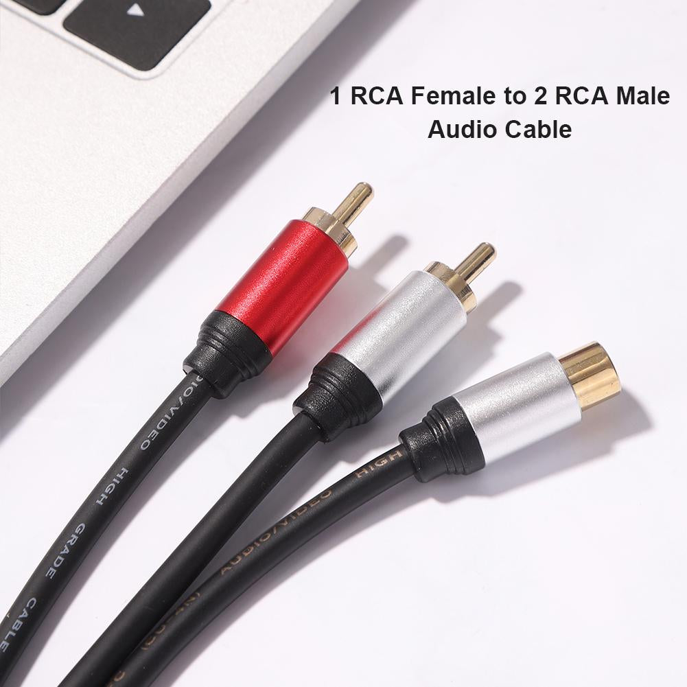 1 RCA  Splitter Cable Female to 2 Male RCA Jack Adapter Aux Y Type Cable Splitter-CE00960-Veeddydropshipping