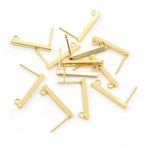 Stainless Steel Earring Bar Tube Stud Earrings DIY Jewelry Making -JW01568-Veeddydropshipping