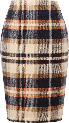 Slim Plaid Skirts for Women High Waist-WF00644-Veeddydropshipping