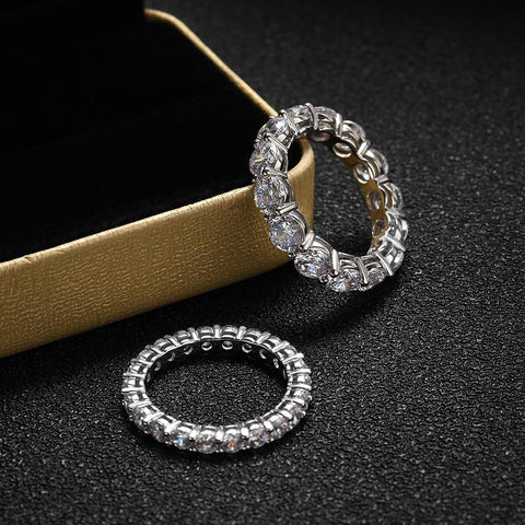 5mm  Moissanite Ring 925 Sliver Plated with White Gold Rings For Women-JW00029-Veeddydropshipping