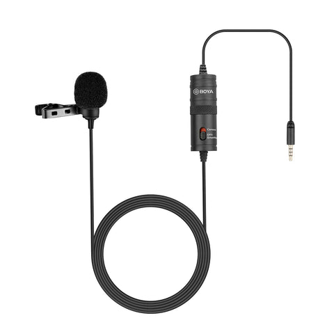 BY-M1 Condenser Lavalier Lapel Clip-on Microphone 3.5mm TRRS 6M Mic For PC -CE01041-Veeddydropshipping