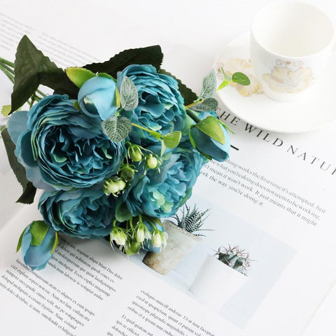 Hydrangea Flowers Artificial Bouquet Silk Blooming-HA00671-Veeddydropshipping