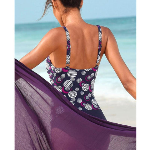 Sexy One Piece Large Swimsuits Closed Bodysuit Plus Size Swimwear Female Bathing -OS00035-Veeddydropshipping