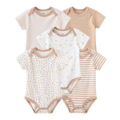 New Born Bodysuits 2023 Unisex 5Pieces Baby Girl Clothes Solid-TB00313-Veeddydropshipping