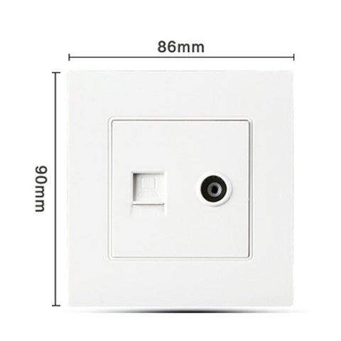 White 86 type PC panel Network cable TV computer network wall outlet socket -CE00247-Veeddydropshipping