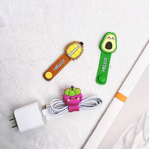 Cartoon Data Cable Earphone Cable Winder Cute Cartoon Button Management Line-PA00898-Veeddydropshipping