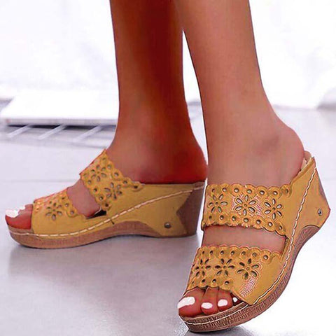 Sandals Shoes Woman Pointed Toe Wedge Shoes Slip On Fish-BS00861-Veeddydropshipping