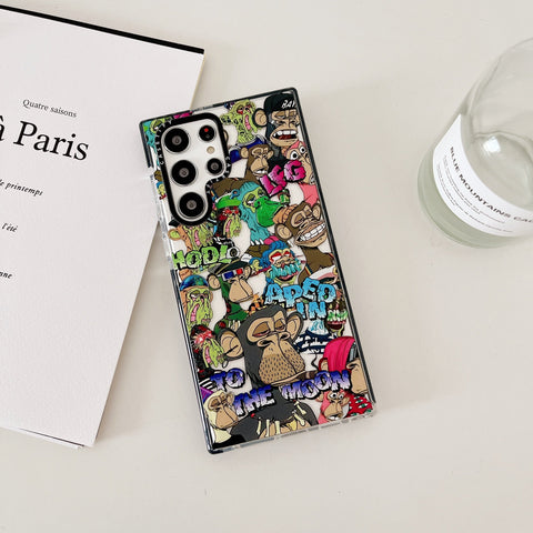 for Samsung Galaxy S22 Ultra S21 S20 S22  Plus S23 Ultra Soft TPU Cute Graffiti  labels-PA00229-Veeddydropshipping