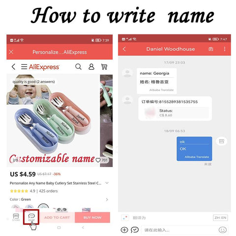 Personalize Any Name Baby Gadgets Tableware Set Children Utensil-TB00735-Veeddydropshipping