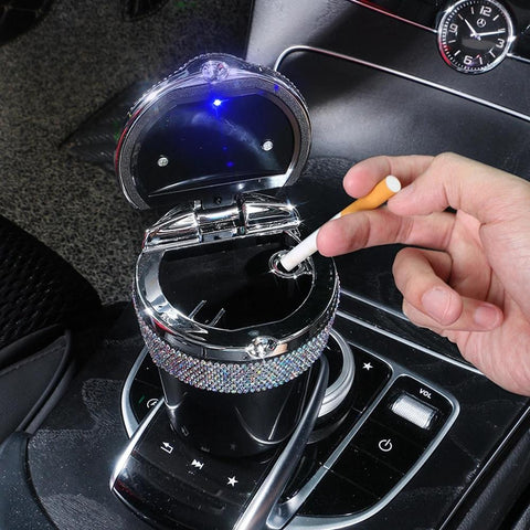 LED Car Ashtray With Light Diamond Cigar Cigarette Ashtray Smoke-AM00052-Veeddydropshipping