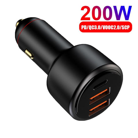 200W USB PD 36W Car Charger 3port Super Fast Charger2.0 100W 65W SuperCharge-PA00059-Veeddydropshipping