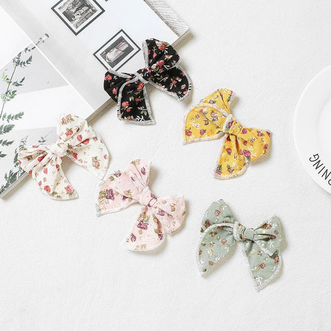 Baby Girl Floral Bow Hair Pin Bebe Hair Clips Head Pins Children Kids-TB00459-Veeddydropshipping