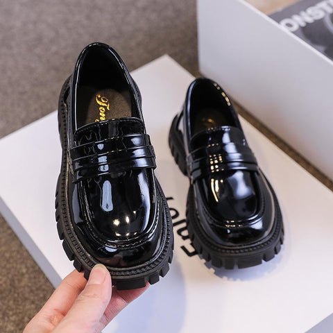 Princess Shoes 2022 Spring Black Loafers Baby Boys School Shoes-TB00126-Veeddydropshipping