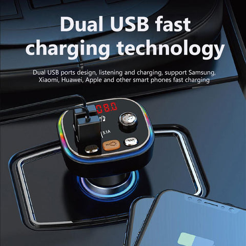 Bluetooth USB Car Charger Fast Charging-PA01162-Veeddydropshipping