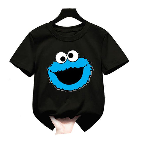 Kids Tops polyester quick dry Sesame Street COOKIE MONSTER Design-TB01129-Veeddydropshipping
