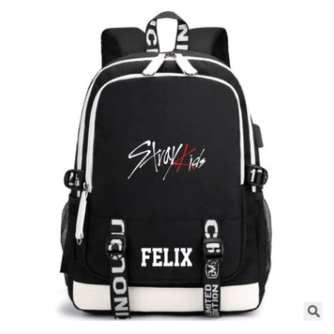 Kpop Stray Kids Waterproof Schoolbag USB Laptop Backpack-BS00301-Veeddydropshipping