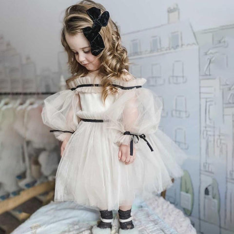 Girl Mesh Dress Children Spring Summer New Party Dress Spanish Dress Kids-TB00837-Veeddydropshipping