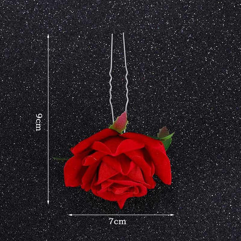 Hairpins Wedding Hair Accessories Rose Flower Hair Jewelry -JW00493-Veeddydropshipping