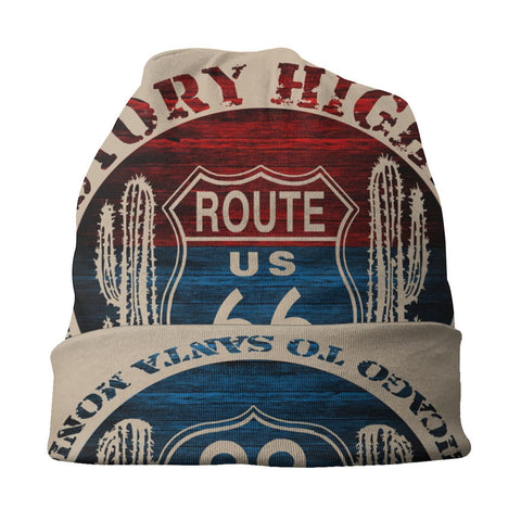 Women Knitting Hats Unisex Adult Route 66 America Road-MF00864-Veeddydropshipping