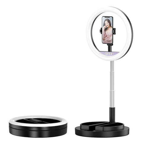 LED Ring Light with Base Portable Phone Holder Stand Selfie Vlog Live Studio-PA00812-Veeddydropshipping
