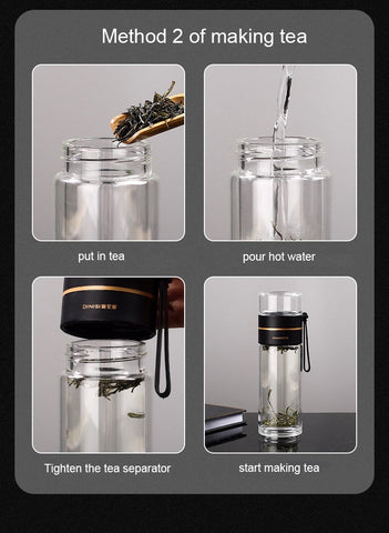 Glass Tea Bottles Infuser Bottle Tea Separation Mug-HA01261-Veeddydropshipping