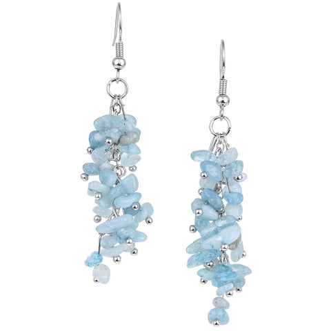 Stone Drop Earrings Healing Aquamarine Jewelry For Women -JW01431-Veeddydropshipping