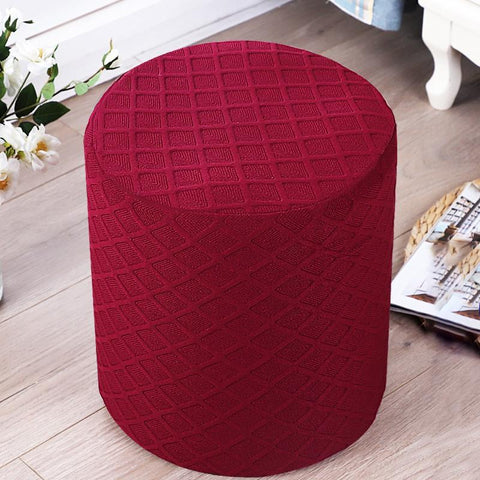 Ottoman Footstool Cover Round Stool Covers-HA00530-Veeddydropshipping
