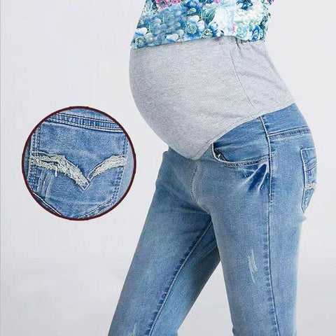 Denim Jeans Maternity Pants For Pregnant Women Clothes Vintage Abdominal-TB00554-Veeddydropshipping