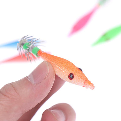 Fishin Tackle 5Pcs 7cm Squid Jigs with 4# Hook Soft Fishing Squid Lures 6 colors-OS00497-Veeddydropshipping
