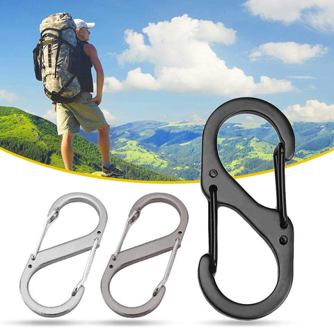 Stainless Steel Carabiner With Lock Mini Outdoor Camping-BS00756-Veeddydropshipping