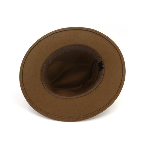 Women Leopard Belt Imitation Woolen Felt Hat-MF00996-Veeddydropshipping