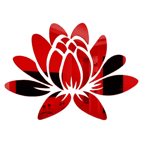 3D DIY Lotus Flower Mirror Wall Sticker-HA00230-Veeddydropshipping