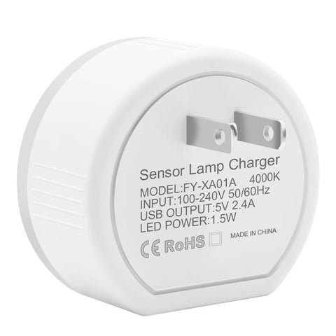 Multi-function America European Dual USB Sensor Lamp Charger with Night Light -CE00231-Veeddydropshipping