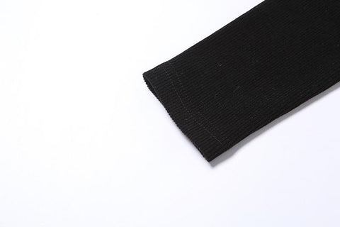 Women Solid Color Sexy Irregular Navel Long-sleeved Tees-Veeddydropshipping