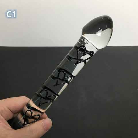 Crystal Dildo Real Leather Flogger Glass Penis Whip Sex Whip G-spot Anal -BH01317-Veeddydropshipping