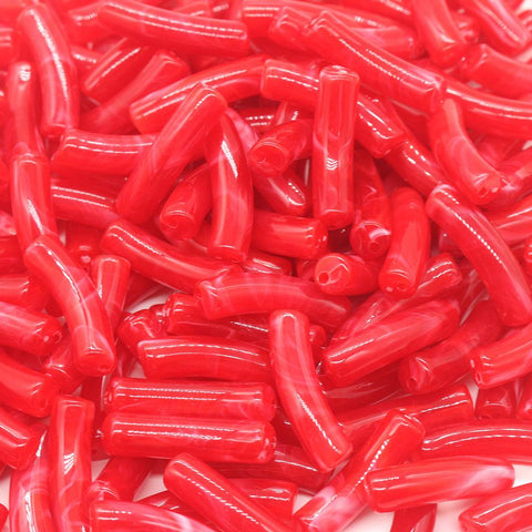 Acrylic Curved Tube Color Imitation Gemstone Slide Beaded For DIY -JW01543-Veeddydropshipping