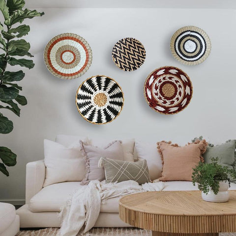 Straw Round Wall Decoration Pendants Creative-HA00211-Veeddydropshipping