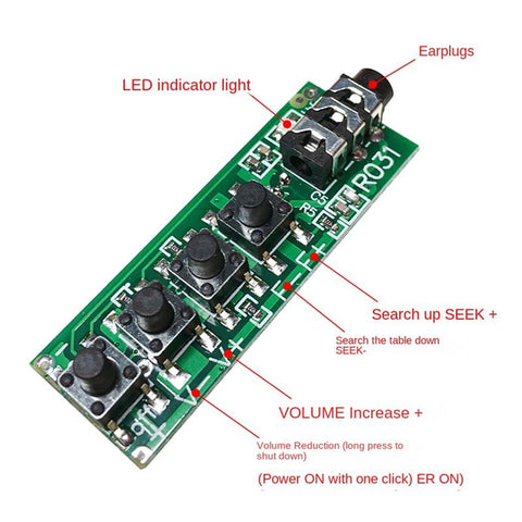 RDA5807 2 Channel Stereo FM Radio Module FM Receiver Board -CE00949-Veeddydropshipping