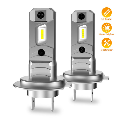 IVOTOW 2Pcs H7 LED Headlight Bulbs Fanless Mini 12000LM 6500K CSP-AM00015-Veeddydropshipping
