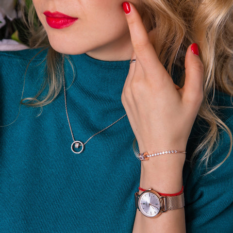 Quartz Watch Set Crystal Bracelet Necklace Watch Sets-JW00902-Veeddydropshipping