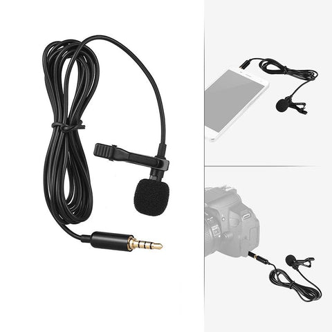 Lavalier – Microphone Portable à condensateur, 1.5m, micro-cravate filaire-CE01111-Veeddydropshipping