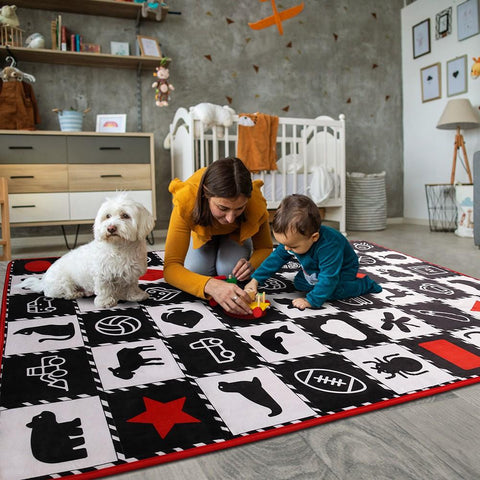 teytoy Tummy Time Training Baby Play Mat - Black and white high contrast-TB00508-Veeddydropshipping